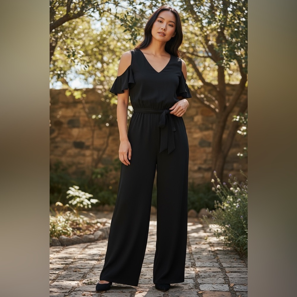Lane Bryant Black Cold-Shoulder Jumpsuit Size 22/24